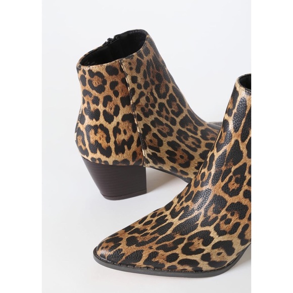 Lulus Classic Leopard Print Pointed Ankle Booties - Picture 3 of 14